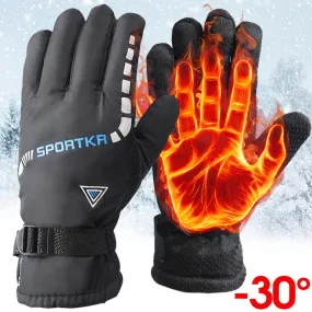 Waterproof Winter Cycling Gloves with Fur & Unisex Design - Thermal Sport  Muff Gloves For Skiing Riding, Hiking & Motorcycle, Outdoor Mitten - Warm Gift for All