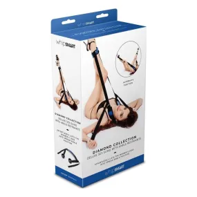 Whip Smart Diamond Deluxe Sex Sling w Ankle Restraints Blue