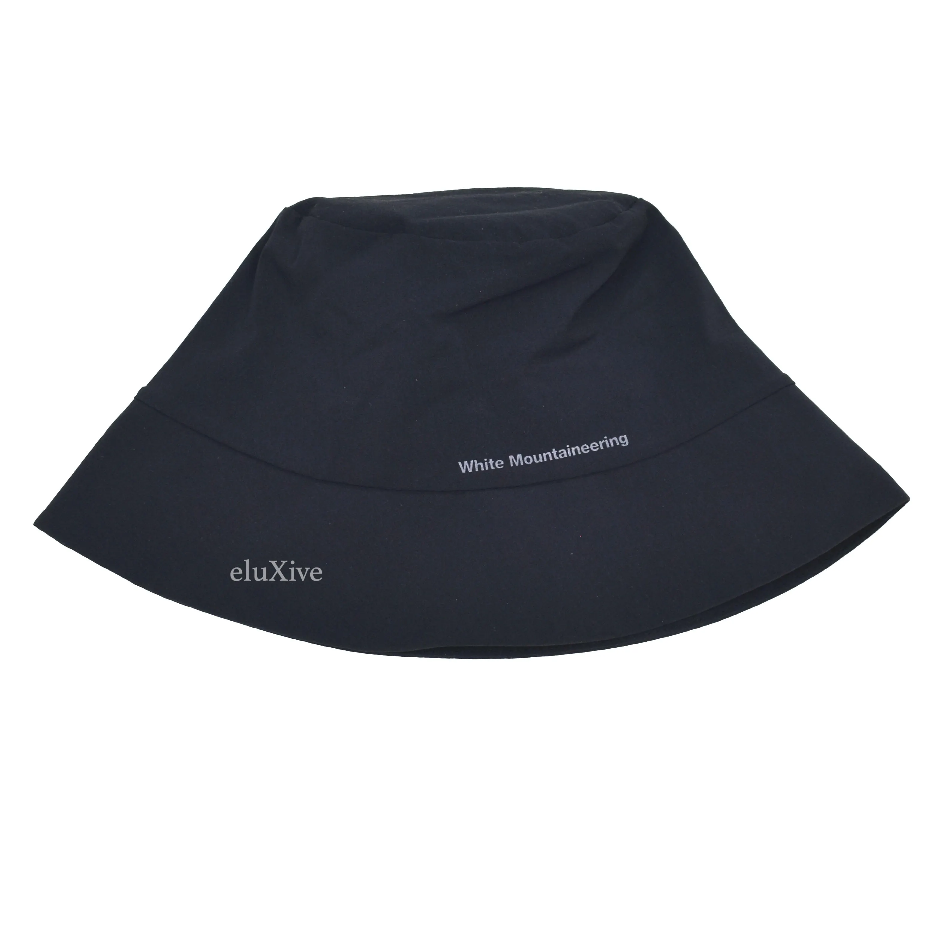 White Mountaineering - Black Logo Print Packable Bucket Hat