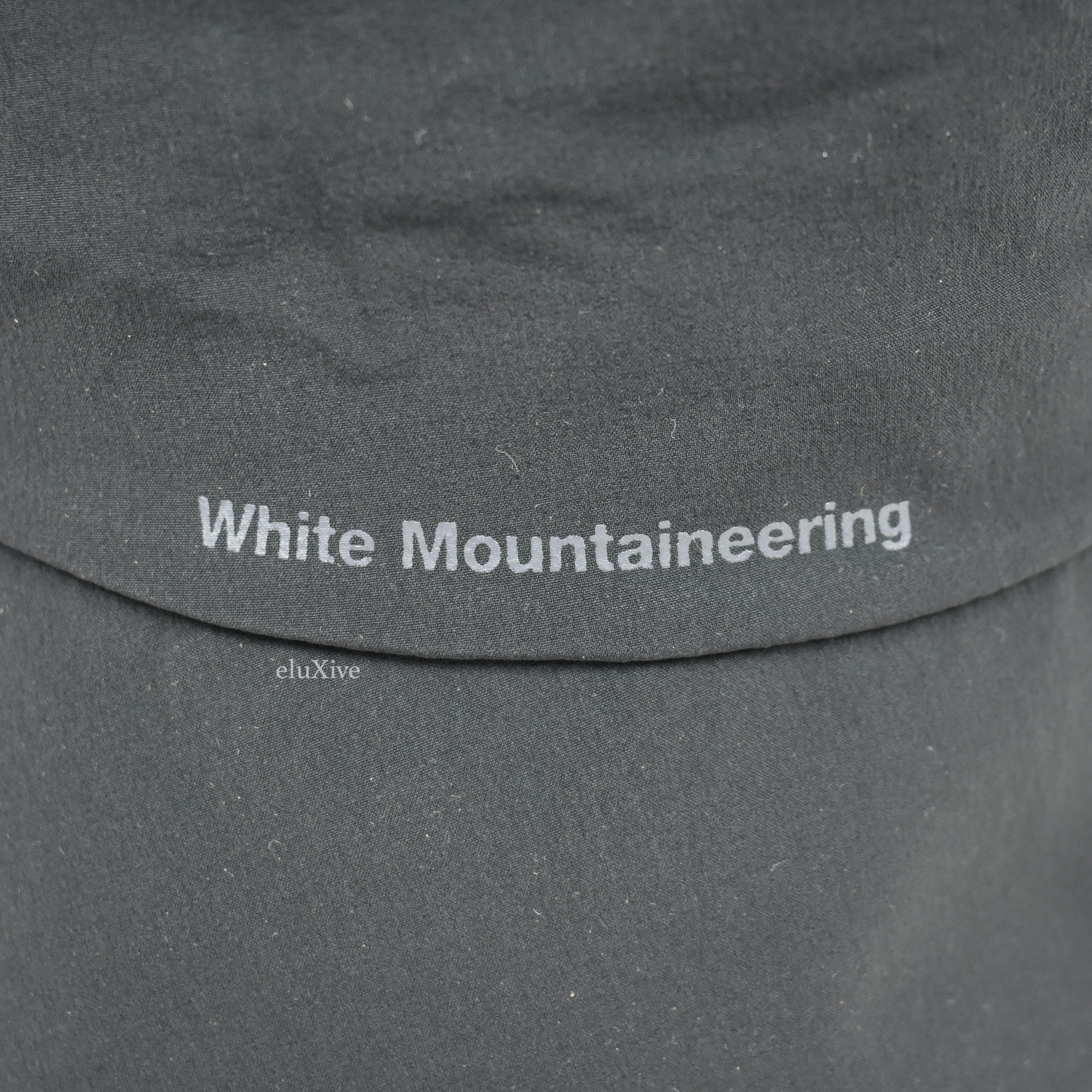White Mountaineering - Black Logo Print Packable Bucket Hat