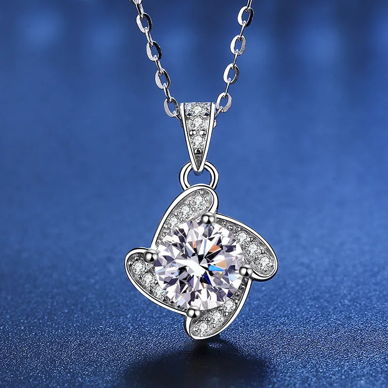 Windmill Moissanite Necklace S925 Sterling Silver Pendant