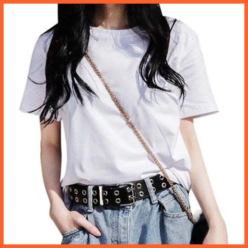 Women Canvas Double Hole Waist Belts | Solid Color Double Hole Grommet Belt