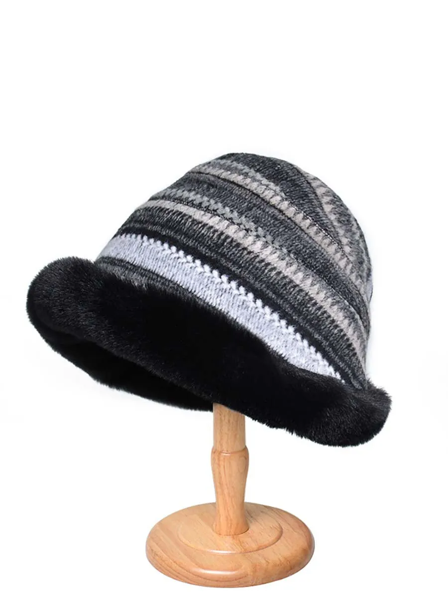 Women Winter Knitted Wool Liner Hat