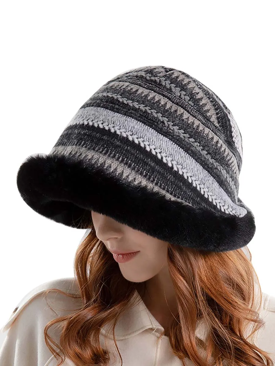 Women Winter Knitted Wool Liner Hat