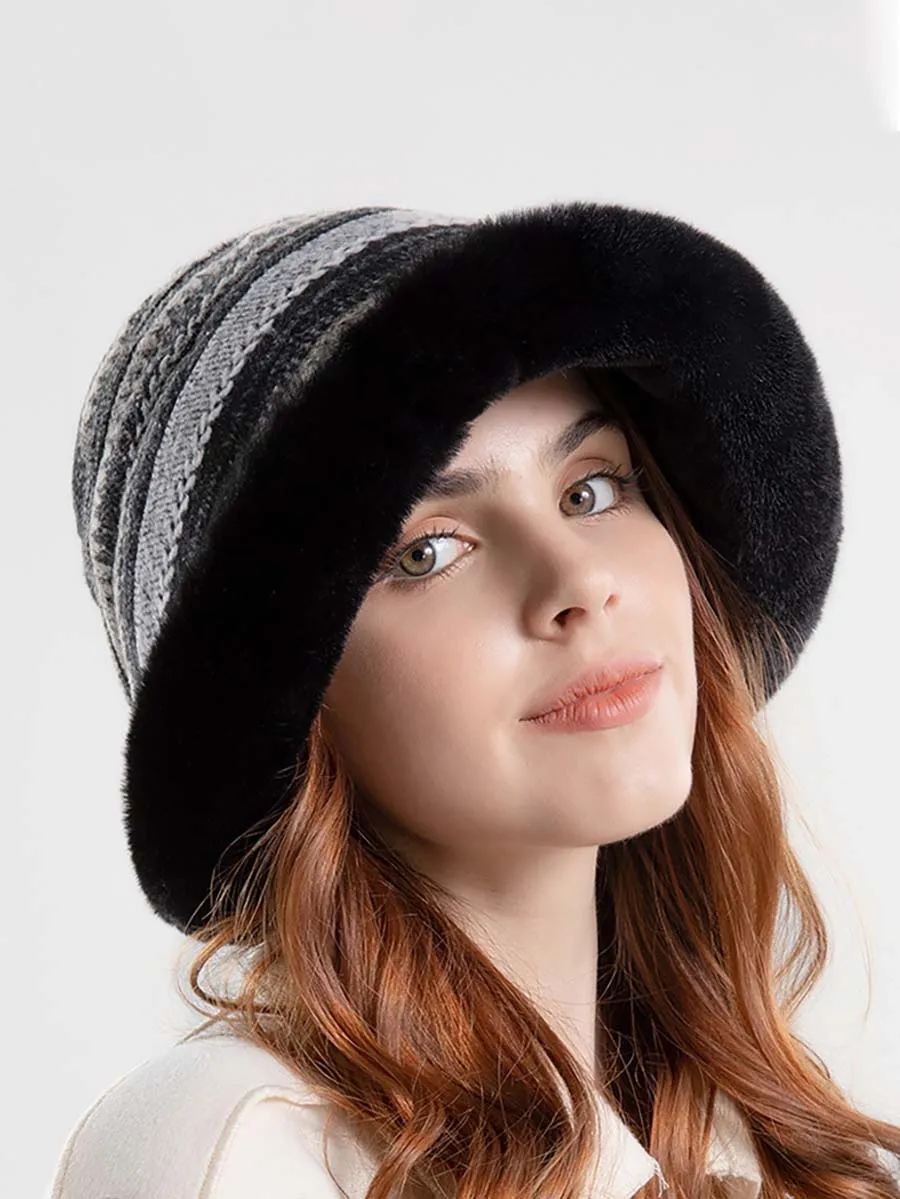 Women Winter Knitted Wool Liner Hat