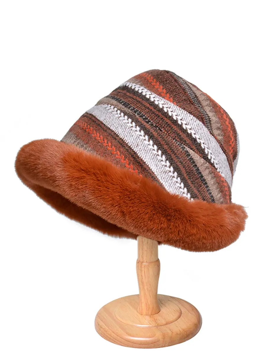 Women Winter Knitted Wool Liner Hat
