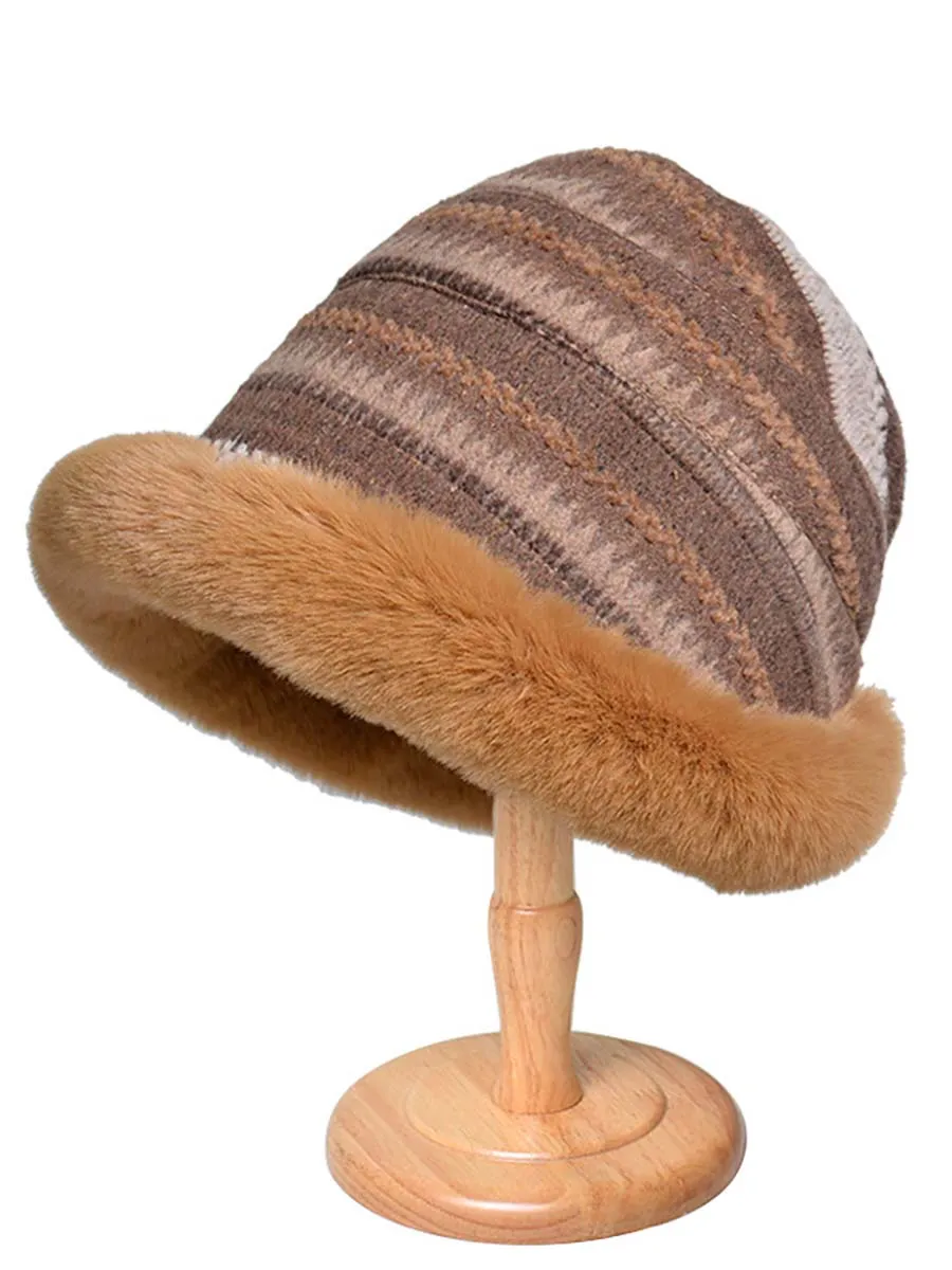 Women Winter Knitted Wool Liner Hat