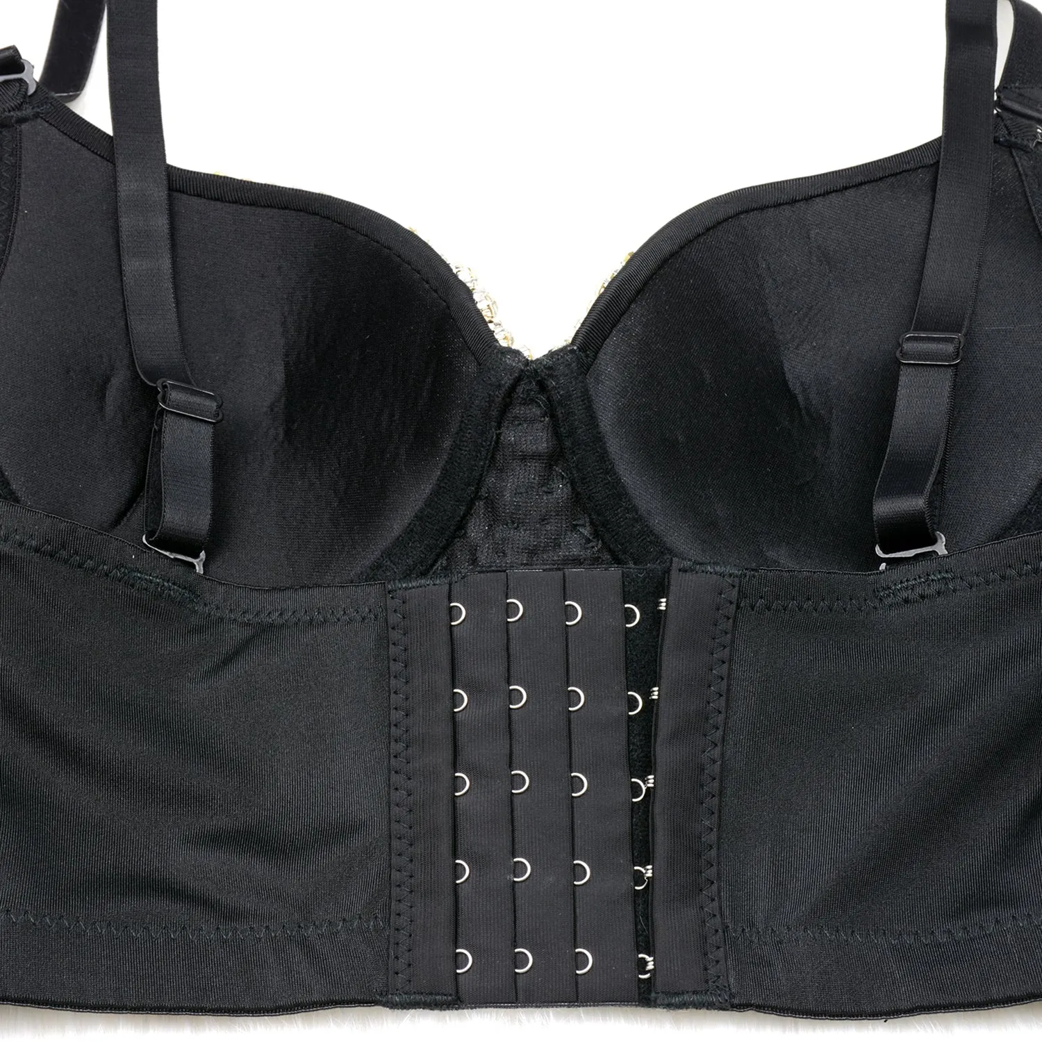 Women's Rhinestone Diamond Bustier Crop Top Bra