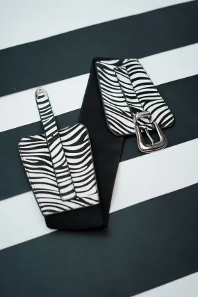 Zebra Print Wide Belt