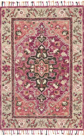 Zharah Rug in Raspberry & Taupe