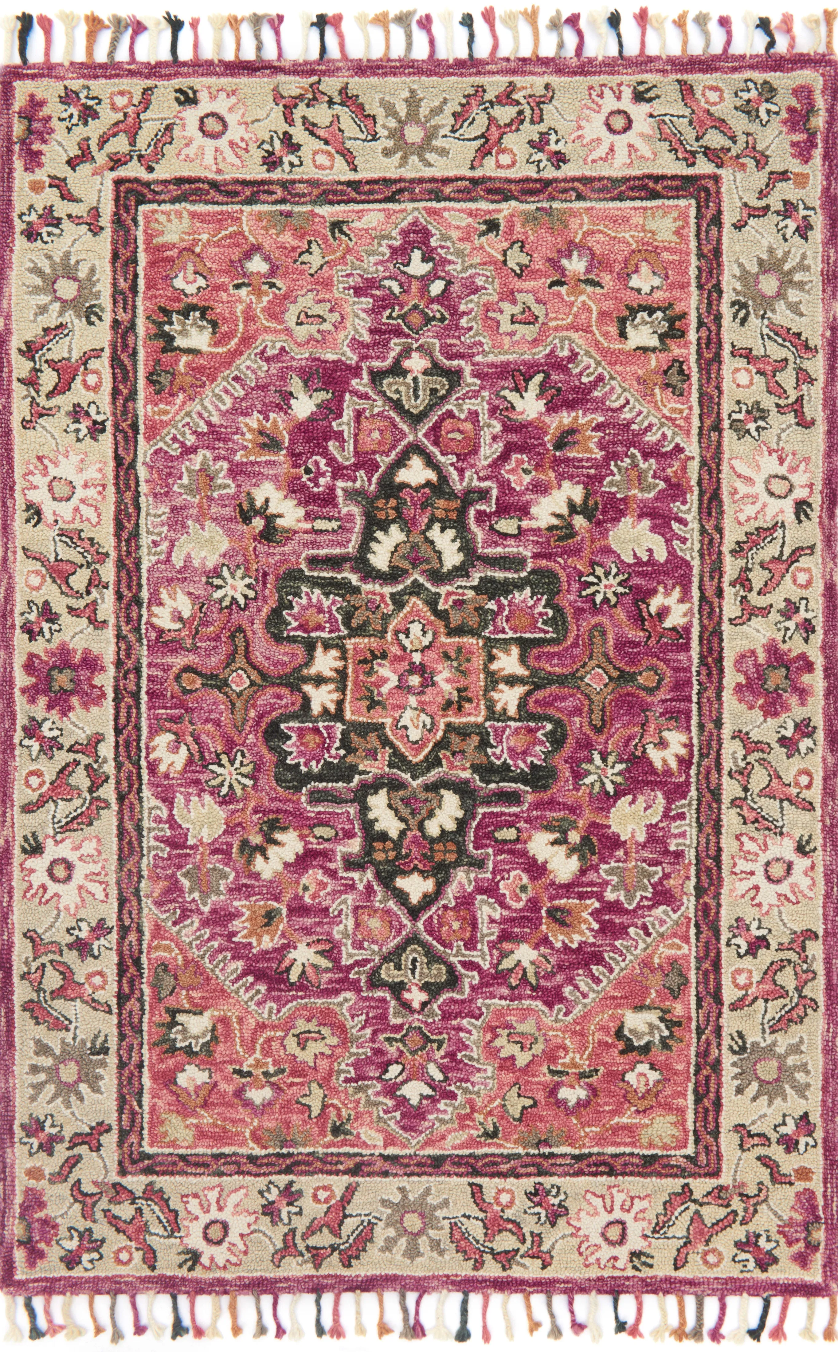 Zharah Rug in Raspberry & Taupe